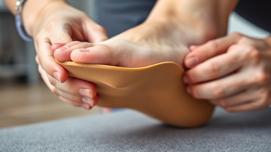 Custom foot orthotics fitting to improve balance and proprioception.