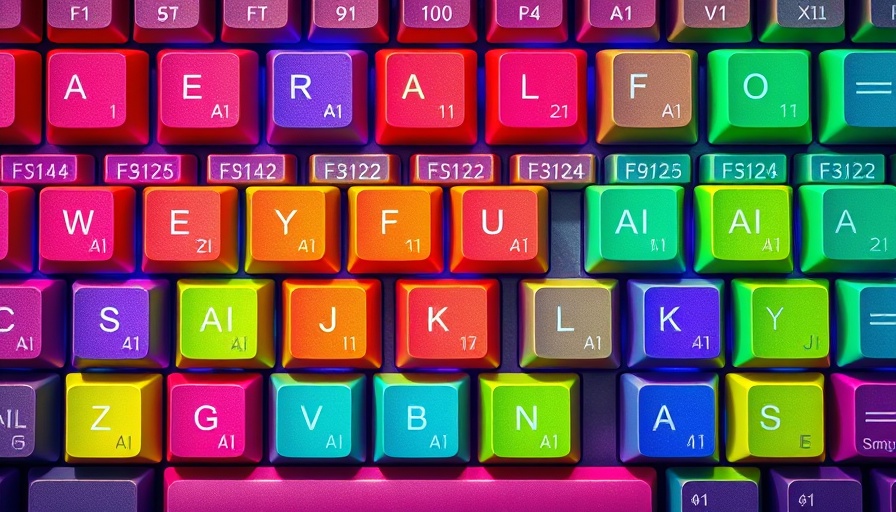 Vibrant AI keyboard keys pattern depicting AI investment trends.