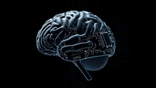 Futuristic digital brain represents AI agents in journalism.