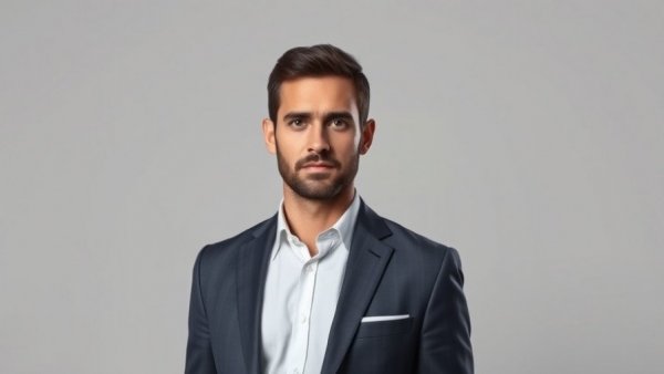 Professional male in business attire standing confidently for AI revenue cycle transformation.