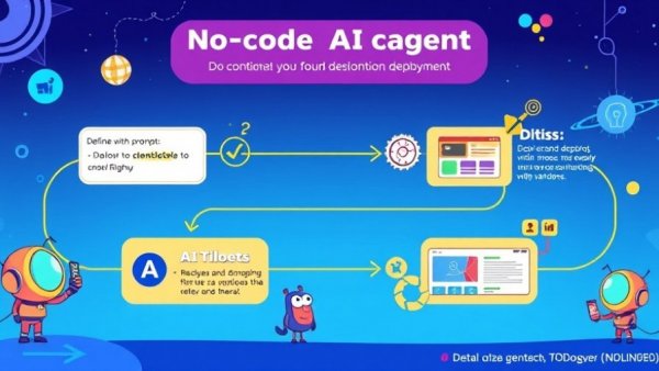 Infographic of no-code AI agents deployment process using LlamaAgents Builder.