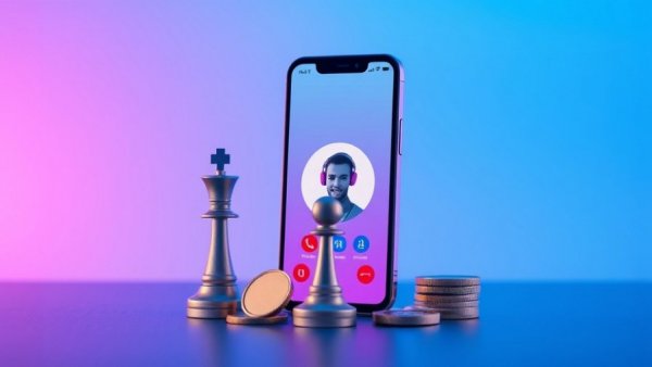 AI in wearable health technology concept with smartphone and chess piece.