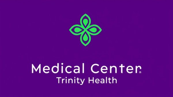 Mercy Medical Center logo with purple and green design
