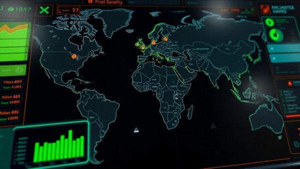 Futuristic map interface showing AI in land acquisition.