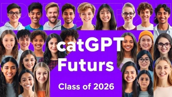 Diverse AI leaders collage, ChatGPT Futures, Class of 2026.