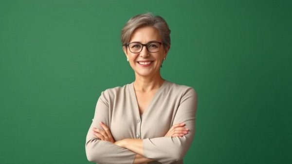 Confident woman in professional attire enhancing traditional care