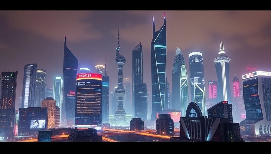 Futuristic cityscape showcasing the future of real estate investing.
