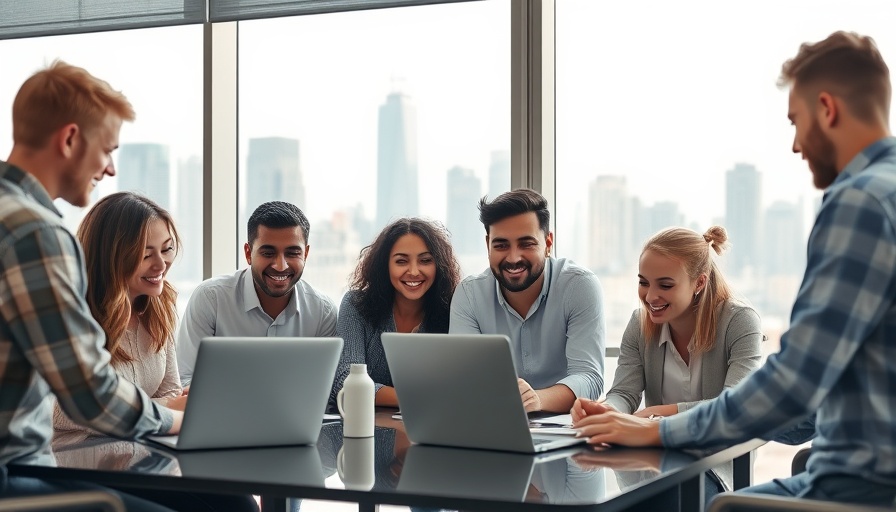 Young professionals using AI tools in a small business setting.