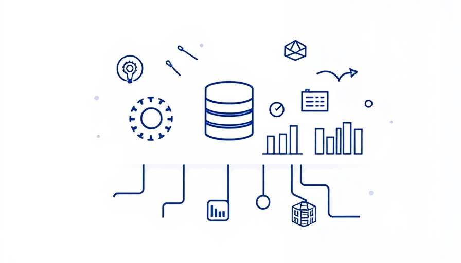 Enterprise data modernization concept for small businesses, featuring data and technology icons.