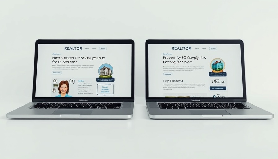 Realtor.com property tax savings interface on laptops.