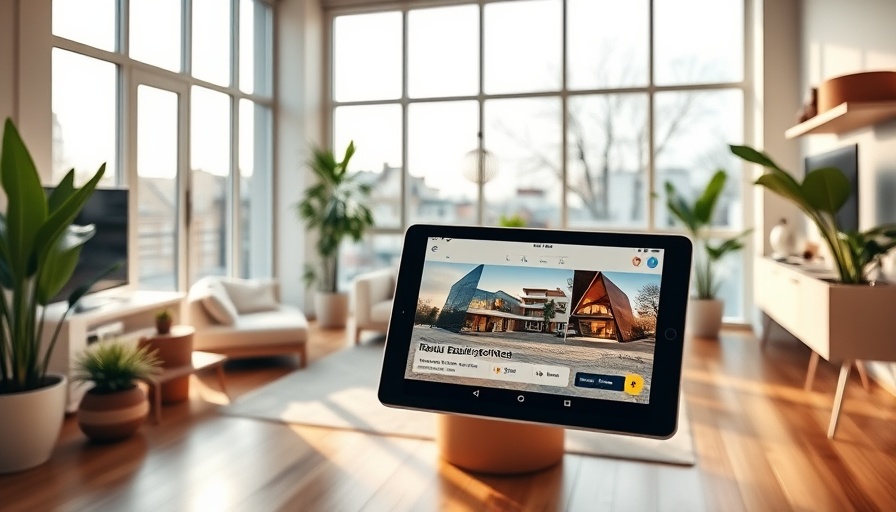 AI seller platform for homeowners shown on tablet in modern living room.