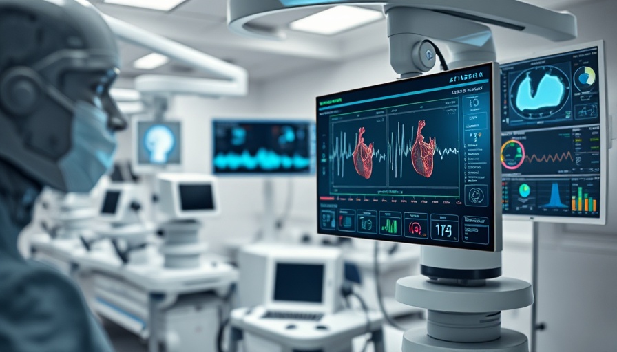 AI technology in cardiology lab, analyzing heart data