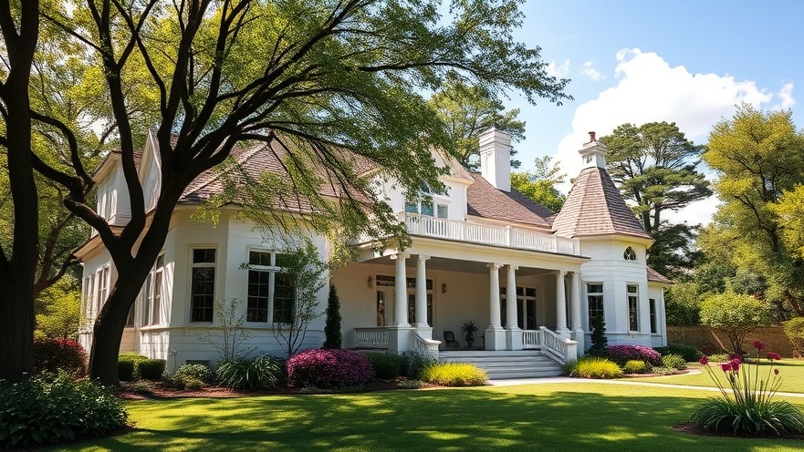 Elegant Memphis Fling house showcasing eco-friendly gardening in a vibrant garden.