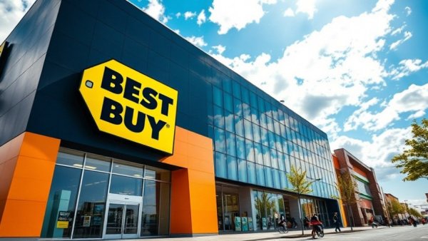 Best Buy store entrance with iconic signage