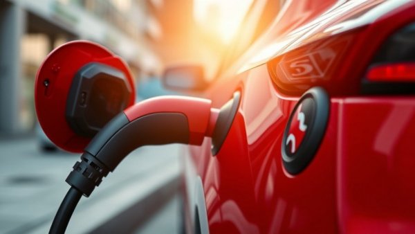 Close-up of an EV charging plug in North America