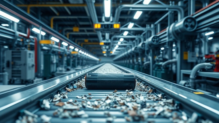 Automated X-ray and optical sorting machinery detecting and isolating hazardous batteries on an industrial recycling conveyor belt.