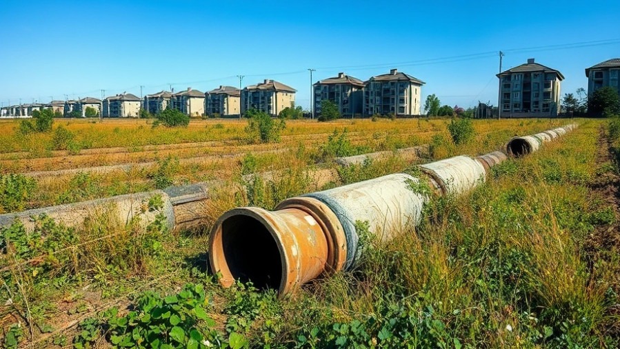 Neglected concrete pipes symbolize executor responsibilities in estate planning and pollution liability.
