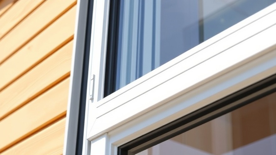 A close-up view of a high-performance insulated window frame with thick rubber weatherproofing seals to prevent leaks.