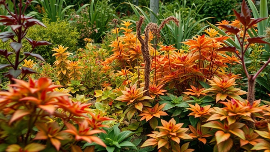 Lush eco-friendly gardening showcasing vibrant fall colors and natural landscaping.