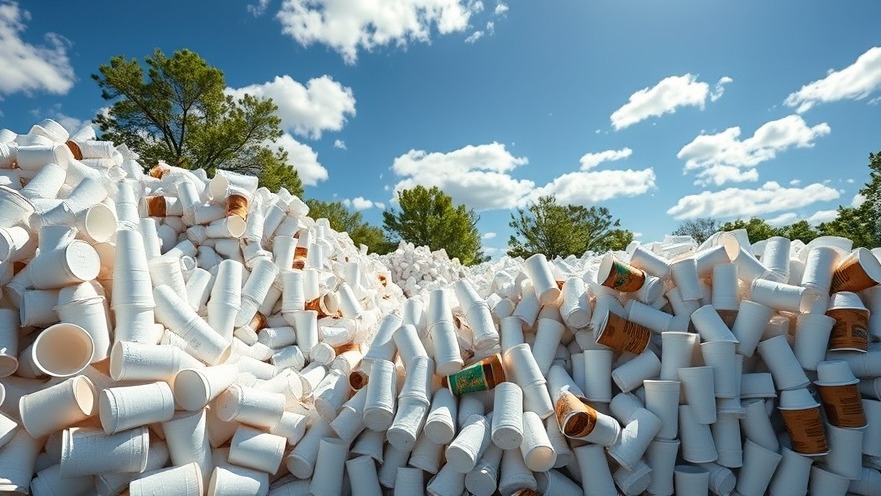 Recycling challenges with eco-friendly materials at an outdoor center, featuring polystyrene containers.