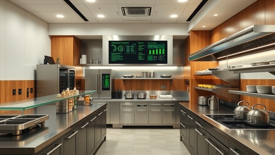 Modern sustainable restaurant kitchen showcasing efficiency with energy-efficient appliances.