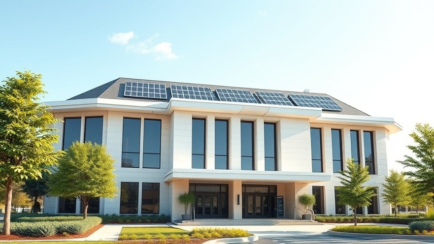 modern energy efficient public building with sustainable architectural design and clean energy features