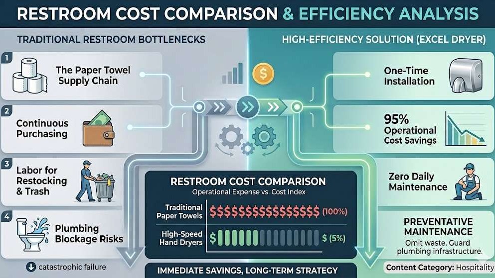 Restroom Cost Comparison and Efficiency Breakdown Infographic