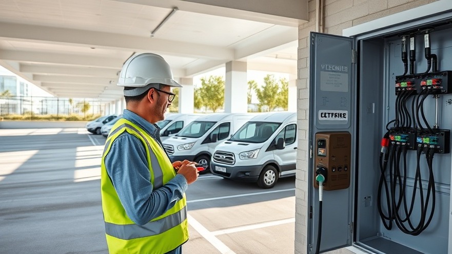 A professional electrical engineer verifying structural requirements and circuit loads inside a commercial EV charging station distribution panel.