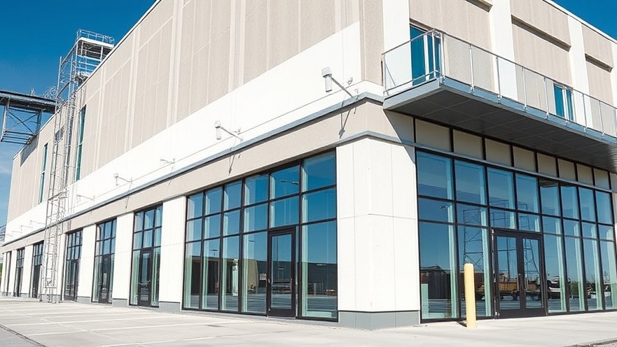 Commercial building envelope construction featuring high-performance thermal insulation and modern architectural glass.