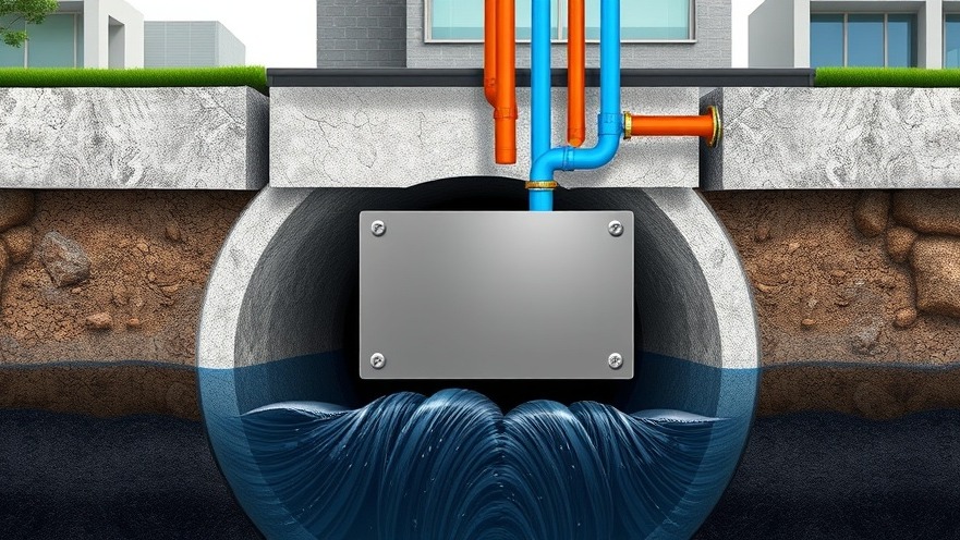 Cross-section of an underground infrastructure featuring a heat exchanger for a clean energy grid.