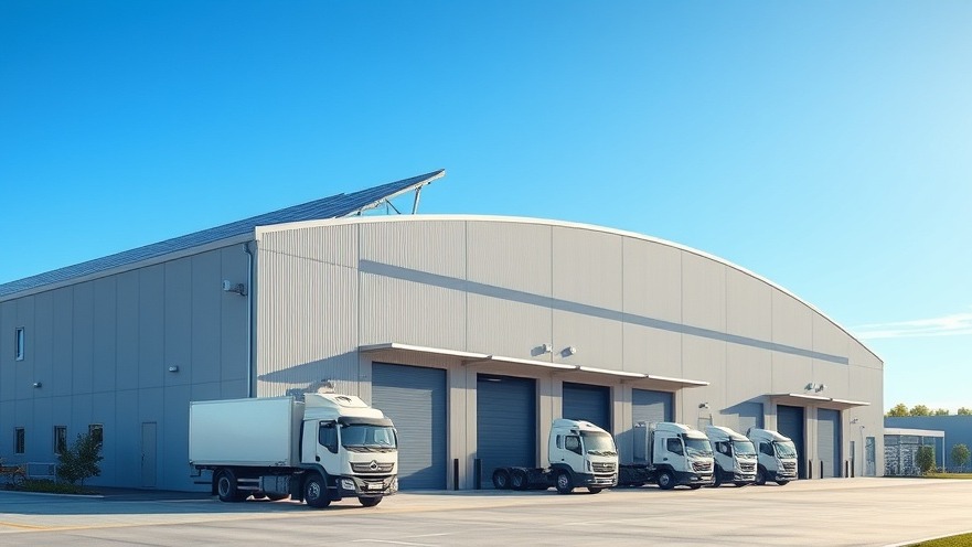 Modern eco-friendly industrial waste management and recycling facility featuring sustainable architectural design.