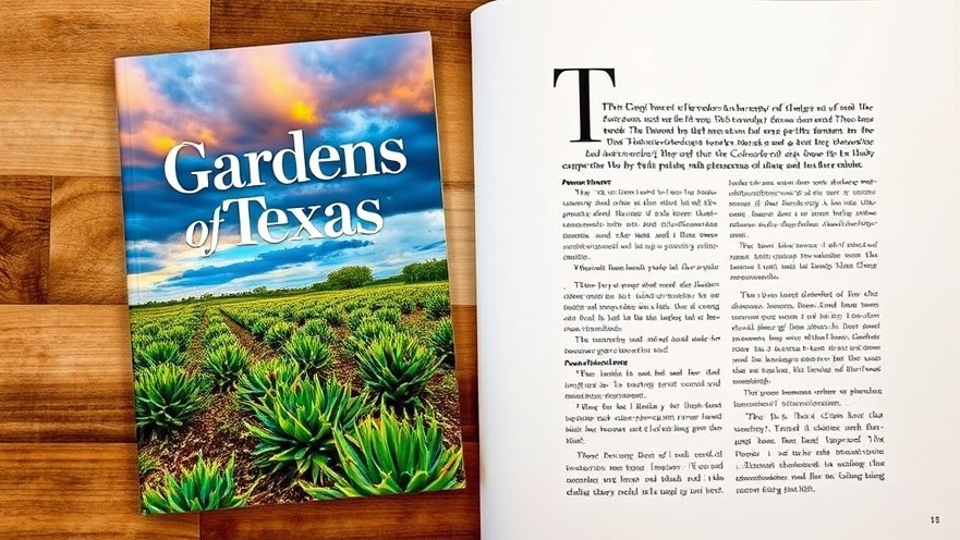 Eco-friendly gardening book 'Gardens of Texas' showcases vibrant landscapes and sustainable practices.