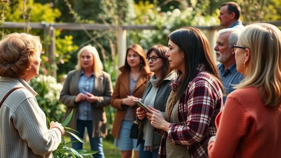 Garden tour on sustainable home design showcasing water conservation and composting.