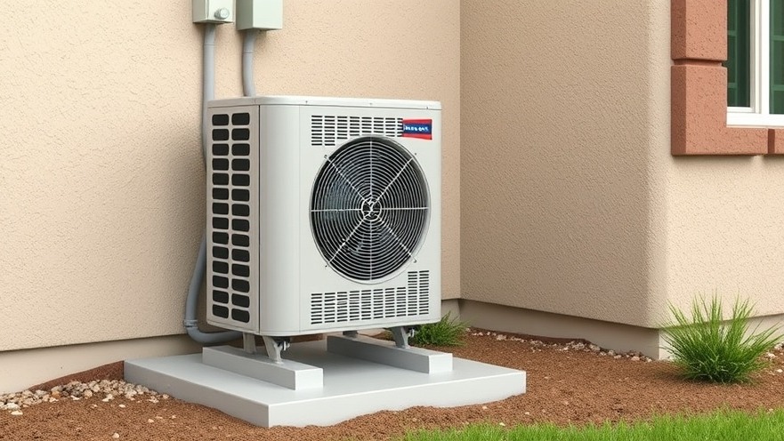 Close-up of a modern electric heat pump for residential electrification investment strategy.
