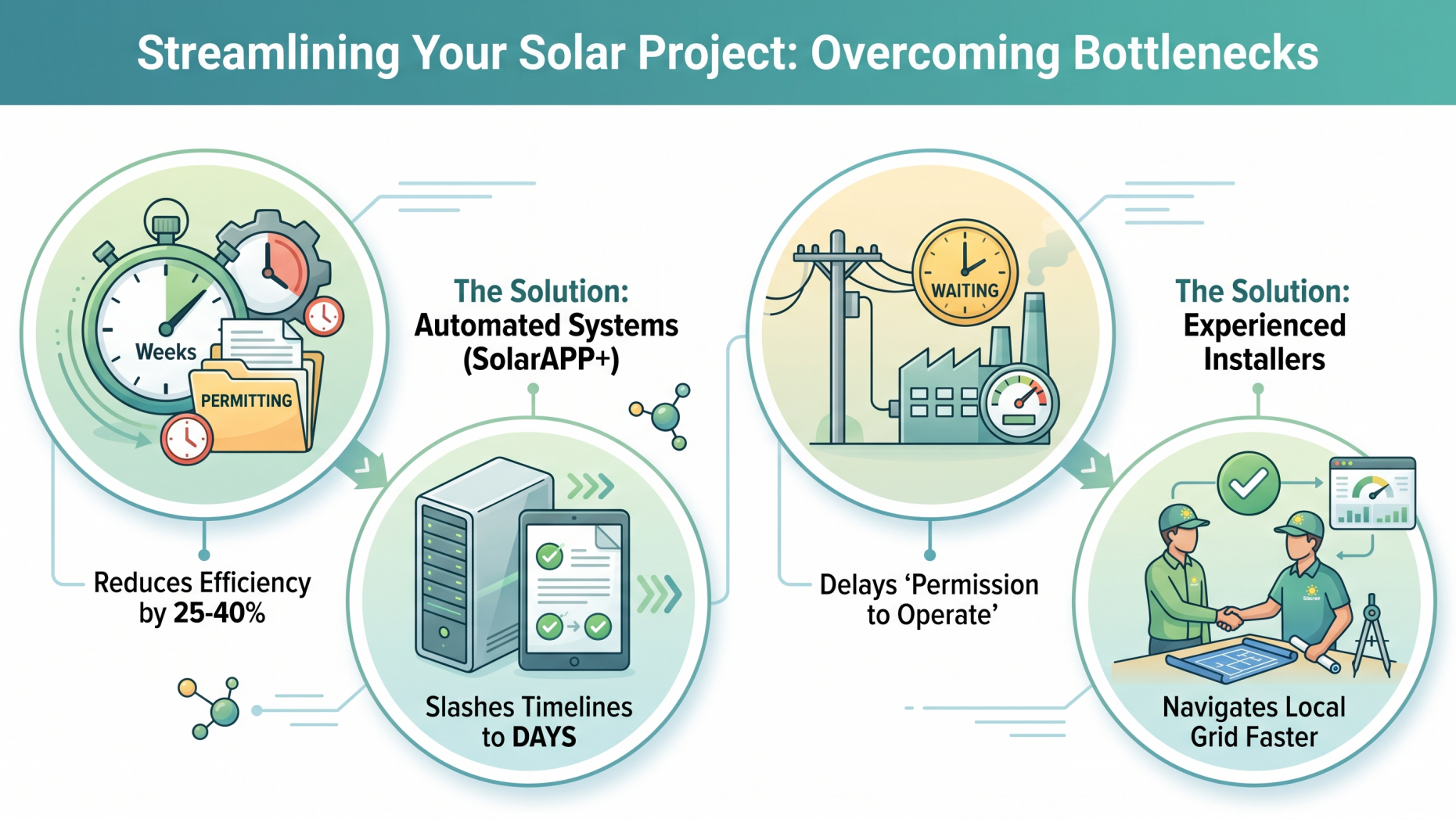 Overcoming Bottlenecks in Solar Panel Installation Infographic