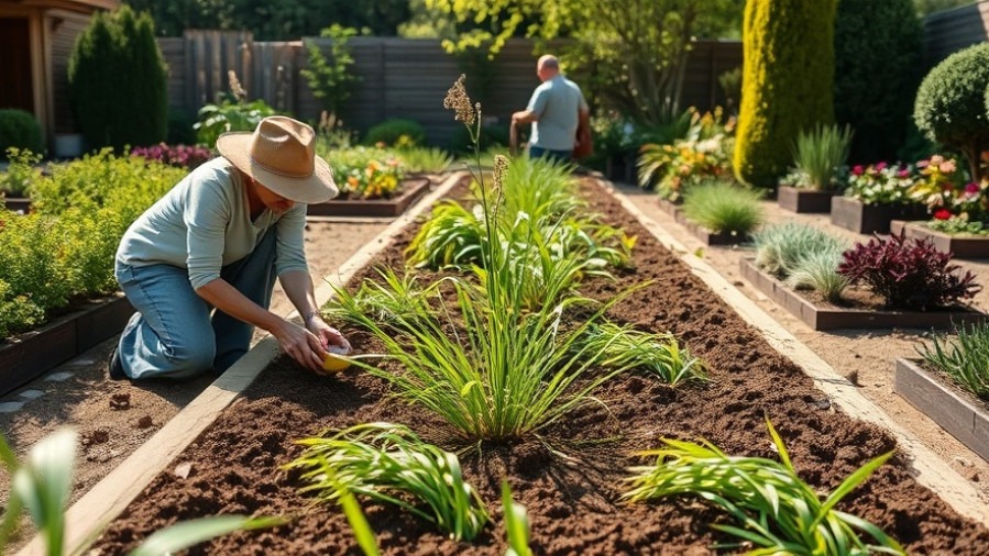 Gardeners applying ideal mulch thickness for sustainable landscaping at a boutique hotel.