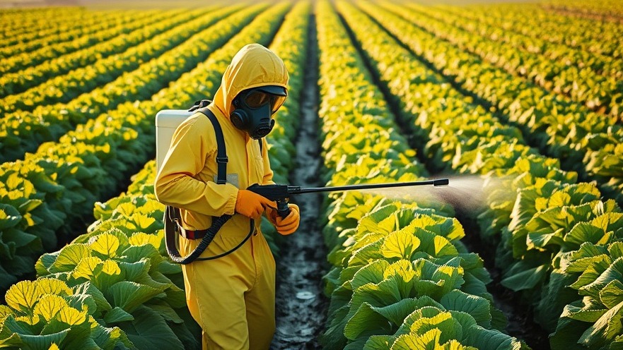 Individual in protective suit spraying herbicide, highlighting eco-friendly lodging and gut health.