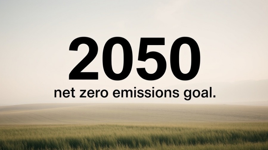 2050 net zero emissions goal in minimalistic style, symbolizing climate change progress.