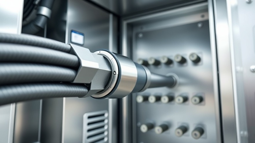 Heavy-duty industrial power cables connected to a battery storage terminal box to ensure steady neighborhood energy flow.