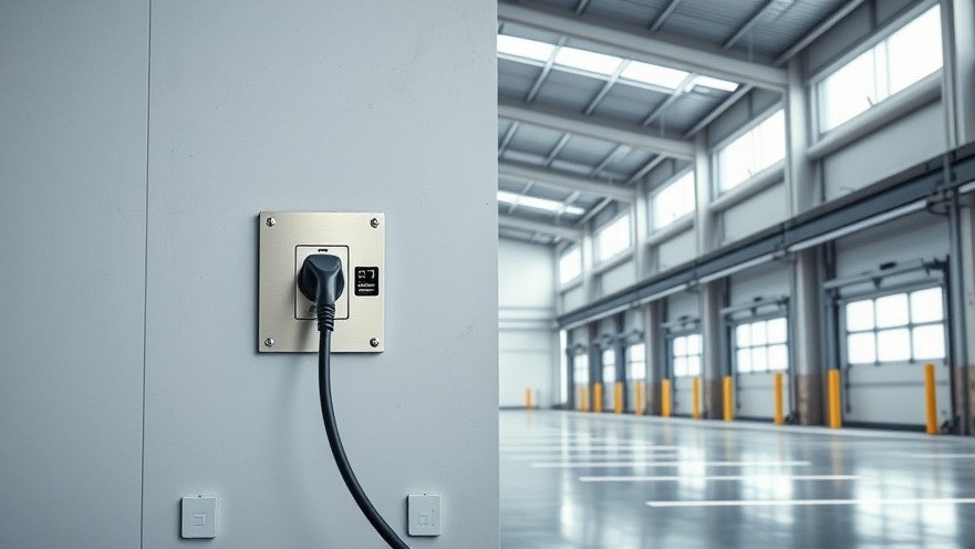 High performance industrial grade NEMA 14-50 EV charging receptacle installed on a commercial facility wall.