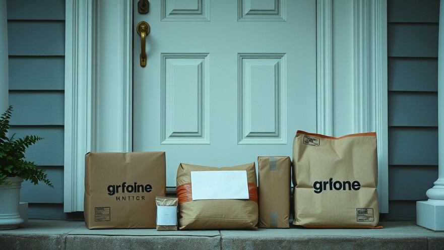 Package from online retailers sitting in front of a door on the porch