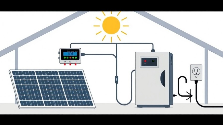 Photorealistic solar power setup showcasing clean energy solutions and energy efficiency.