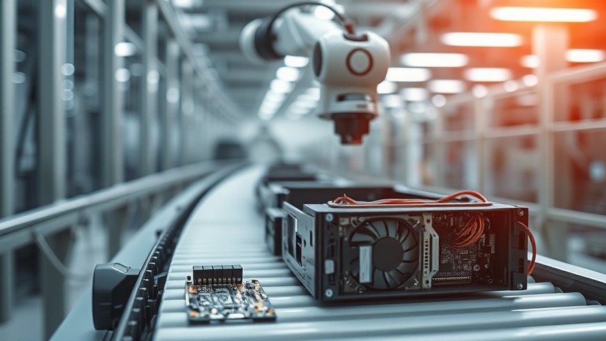 Advanced robotic arm in material recovery facilities dismantling electronics for construction plastics recovery.