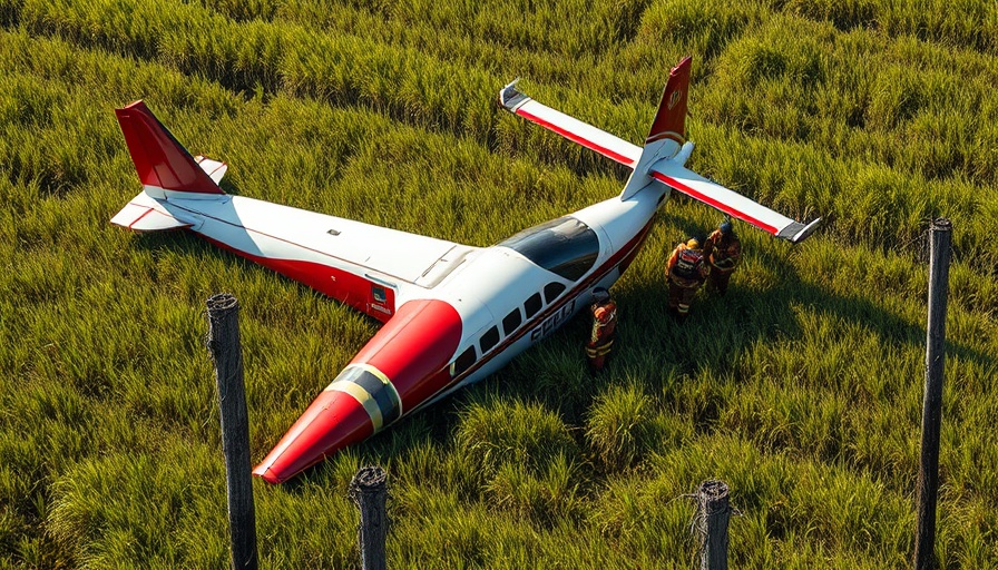 Crashed plane rescue in Florida Everglades, responders on scene.