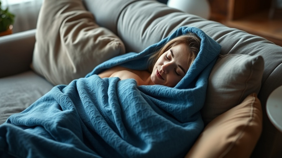 Woman peacefully sleeping on sofa, concept of sleep divorce.