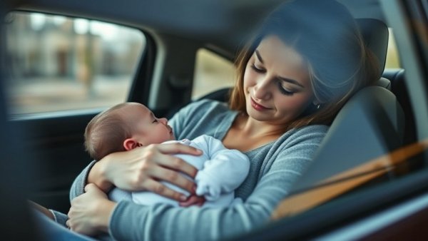 Indiana woman holds newborn after car birth.