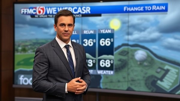 South Florida warm weather forecast presented on TV with mild temperatures.