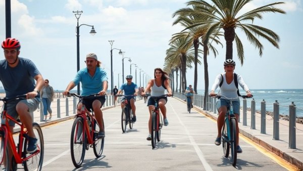 E-bikes safety concerns on Hollywood Broadwalk with bikers and pedestrians.
