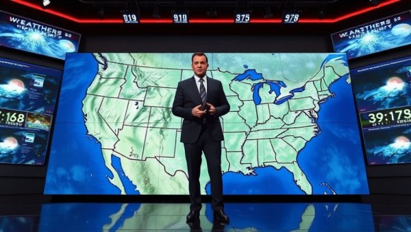 Cold temperatures displayed on weather map of South Florida