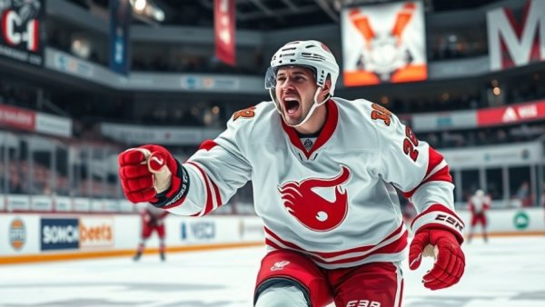 Team USA Olympic hockey gold player celebrating on ice